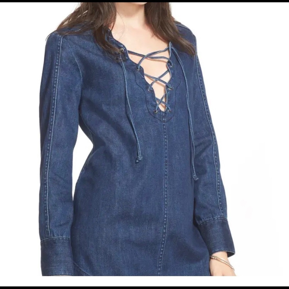 𝅺Free People Neopolitan Dreams Denim Tunic Dress M